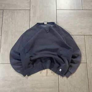 Russell Athletic Dri-Power Crewneck Sweatshirt Navy Blue Mens Size 21 x 24